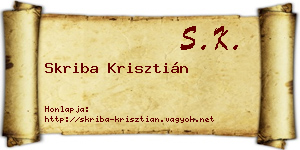 Skriba Krisztián névjegykártya
